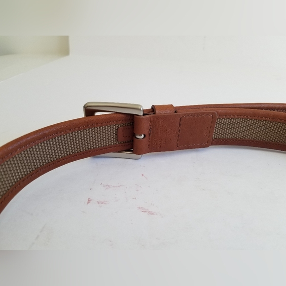 Michael Kors Men's Leather Trim Belt Silver Plated Buckle Size 40 Tan - Picture 6 of 15